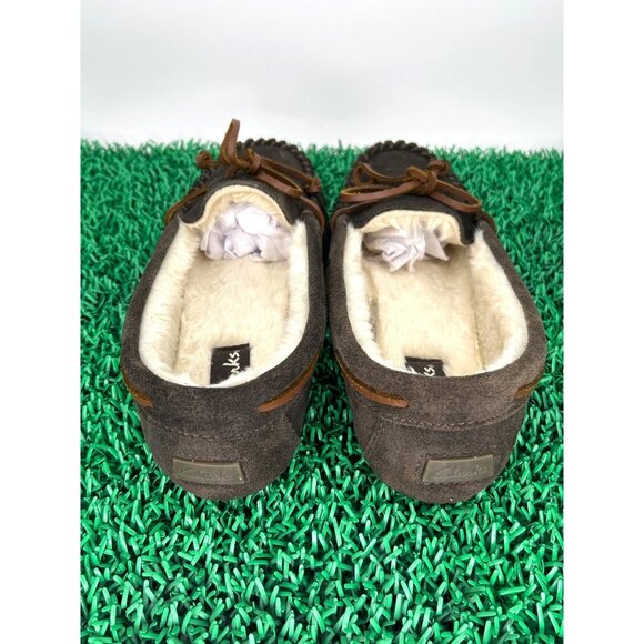 Clarks Adalyn Suede Moccasin Slippers Size 9M | Cozy‎ Faux Fur Lined Comfort - Picture 4 of 7
